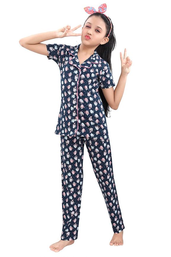 9shines Label 100% Hosiery Cotton Printed Night Suit