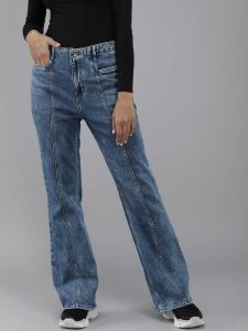 Blue High Rise flared Jeans
