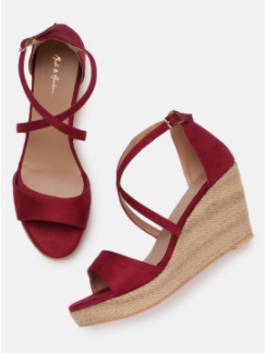 Women Red Solid Wedges