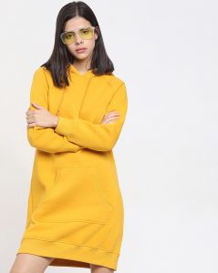 Women’s Yellow Hoodie Dress
